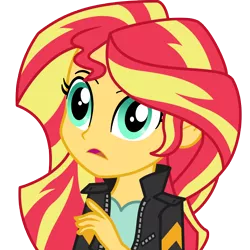 Size: 10000x10000 | Tagged: safe, artist:sunshi, derpibooru import, sunset shimmer, equestria girls, friendship games, absurd resolution, clothes, female, jacket, leather jacket, open mouth, simple background, solo, transparent background, vector