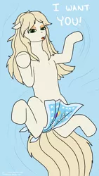 Size: 1800x3200 | Tagged: suggestive, artist:pony quarantine, derpibooru import, earth pony, pony, bed mane, bedroom eyes, covering, equestrian flag, female, laili, mare, solo, strategically covered, warpone