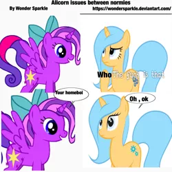 Size: 2048x2048 | Tagged: alicorn, artist:wonderschwifty, derpibooru import, legends of equestria, meme, normies, oc, oc:astral charm, oc:wonder sparkle, pony creator, safe, unofficial characters only, vulgar