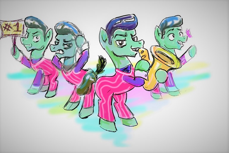 Size: 771x513 | Tagged: safe, artist:pon_pon_pon, derpibooru import, ponified, pony, lazytown, meme, robbie rotten, we are number one