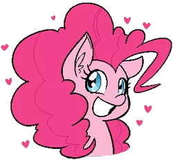 Size: 325x301 | Tagged: dead source, safe, artist:reiduran, derpibooru import, pinkie pie, earth pony, pony, bust, cute, diapinkes, ear fluff, female, grin, heart, looking at you, mare, portrait, simple background, smiling, solo, transparent background