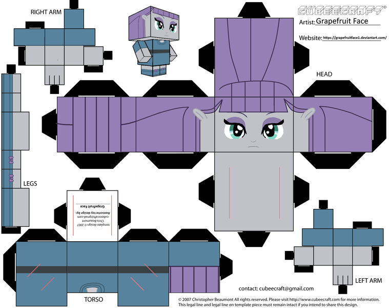 Size: 2979x2354 | Tagged: safe, artist:grapefruitface1, derpibooru import, maud pie, equestria girls, craft, cubeecraft, female, implied minecraft, merchandise, papercraft, printable, solo