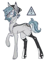 Size: 1123x1481 | Tagged: safe, artist:holoriot, derpibooru import, oc, oc:winter beats, unofficial characters only, deer pony, earth pony, original species, female, mare, raised hoof, simple background, solo, tongue out, transparent background