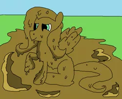 Size: 1400x1138 | Tagged: artist:amateur-draw, derpibooru import, downvote bait, fluttershy, ms paint, mud, muddy, safe, wet and messy