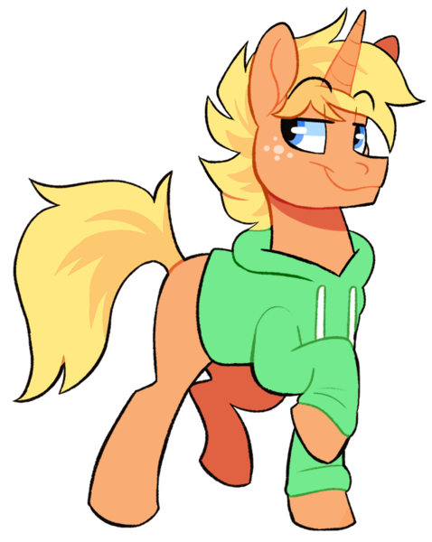 Size: 637x800 | Tagged: safe, artist:deerspit, derpibooru import, oc, oc:jai heart, unofficial characters only, unicorn, 2018 community collab, derpibooru community collaboration, clothes, hoodie, simple background, solo, transparent background