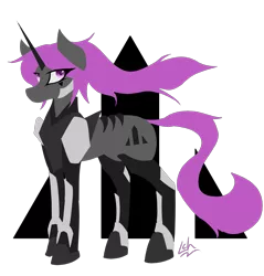 Size: 2313x2417 | Tagged: safe, artist:lacunah, derpibooru import, oc, oc:midnight solace, unofficial characters only, pony, unicorn, female, hooves, horn, lineless, logo, mare, minimalist, modern art, simple background, solo, transparent background