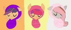 Size: 426x180 | Tagged: safe, artist:twinklestar2006, derpibooru import, oc, oc:apple dancer, oc:karatelightning, oc:pixel melody, unofficial characters only, earth pony, pegasus, pony, unicorn, baby, baby pony, base used, offspring, parent:apple bloom, parent:button mash, parent:rumble, parent:scootaloo, parent:sweetie belle, parent:tender taps, parents:rumbloo, parents:sweetiemash, parents:tenderbloom