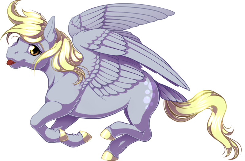 Size: 1833x1205 | Tagged: safe, artist:kittehkatbar, derpibooru import, derpy hooves, horse, pegasus, pony, female, hoers, looking at you, mare, simple background, smiling, solo, tongue out, transparent background