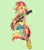 Size: 1100x1250 | Tagged: safe, artist:xenon, derpibooru import, applejack, human, equestria girls, rainbow rocks, bass guitar, beast boy, blushing, clothes, cowboy hat, dress, eared humanization, female, freckles, green background, hat, humanized, image, musical instrument, png, ponied up, shoes, simple background, smiling, solo, stetson, tailed humanization, teen titans go