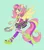 Size: 1100x1250 | Tagged: safe, artist:xenon, derpibooru import, fluttershy, human, equestria girls, rainbow rocks, beast boy, blushing, clothes, dress, eared humanization, eyeshadow, female, green background, humanized, image, looking at you, makeup, musical instrument, open mouth, png, ponied up, shoes, simple background, smiling, solo, spread wings, tailed humanization, tambourine, teen titans go, winged humanization, wings