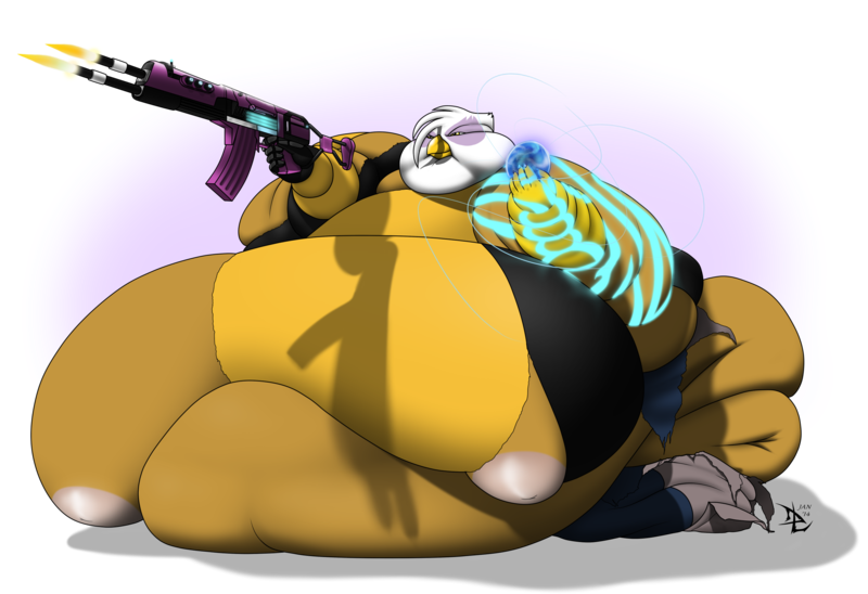 Size: 2700x1850 | Tagged: questionable, artist:lesang, derpibooru import, part of a set, gilda, gryphon, action, belly, big breasts, borderlands, borderlands 2, breasts, clothing damage, fat, female, gildough, huge breasts, immobile, impossibly large belly, impossibly large breasts, impossibly large everything, morbidly obese, nipples, nudity, obese, sequence, simple background, solo, solo female, transparent background, wardrobe malfunction, weight gain, weight gain sequence