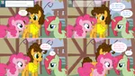 Size: 2564x1444 | Tagged: safe, artist:hakunohamikage, derpibooru import, cheese sandwich, pinkie pie, oc, oc:garnet, earth pony, pony, unicorn, ask-princesssparkle, ask, comic, female, male, mare, stallion, tumblr