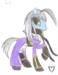 Size: 2550x3300 | Tagged: safe, artist:aridne, derpibooru import, ponified, dullahan, pony, lala, monster musume, solo, traditional art