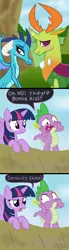 Size: 1100x3999 | Tagged: safe, artist:justsomepainter11, derpibooru import, princess ember, spike, thorax, twilight sparkle, twilight sparkle (alicorn), alicorn, changedling, changeling, dragon, blushing, comic, dialogue, embrax, female, interspecies, king thorax, male, shipping, show accurate, straight
