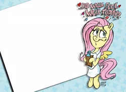 Size: 1024x749 | Tagged: artist:grotezco, artist:tokiotoyy2k, bipedal, clipboard, derpibooru import, fluttershy, get well card, hoof hold, nurse outfit, safe, solo