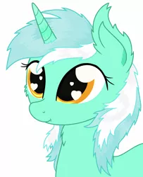 Size: 2060x2539 | Tagged: artist:starstridepony, chest fluff, cute, derpibooru import, ear fluff, fluffy, heart eyes, legitimately amazing mspaint, lyrabetes, lyra heartstrings, messy mane, ms paint, safe, simple background, solo, white background, wingding eyes