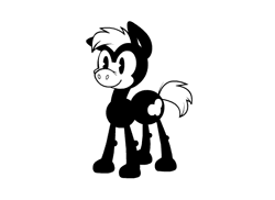 Size: 550x400 | Tagged: safe, artist:northwindsmlp, derpibooru import, oc, unofficial characters only, pony, animated, gif, monochrome, old timey, rubber hose animation, solo