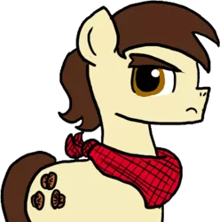 Size: 377x380 | Tagged: safe, artist:ficficponyfic, color edit, derpibooru import, edit, editor:minus, oc, oc:giles pecan, unofficial characters only, earth pony, pony, colt quest, bandana, color, colored, colt, foal, male, neckerchief, simple background, solo, transparent background