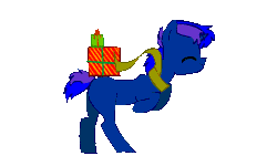 Size: 640x360 | Tagged: safe, artist:slideswitched, derpibooru import, oc, unofficial characters only, animated, happy, present, running, simple background, transparent background, trotting