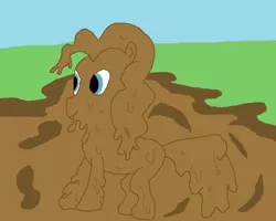 Size: 1802x1438 | Tagged: safe, artist:amateur-draw, derpibooru import, pinkie pie, earth pony, pony, 1000 hours in ms paint, dirty, downvote bait, female, mare, messy, ms paint, mud, mud pony, muddy, smiling, solo, wat, wet and messy