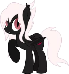 Size: 6215x6647 | Tagged: safe, artist:cyanlightning, derpibooru import, oc, oc:midnight ruby, unofficial characters only, bat pony, absurd resolution, bat pony oc, cute, fangs, looking at you, ocbetes, raised hoof, rest in peace, simple background, solo, .svg available, transparent background, vector