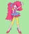 Size: 1200x1400 | Tagged: safe, artist:xenon, derpibooru import, pinkie pie, equestria girls, friendship through the ages, 2000s, blushing, clothes, dress, ear piercing, earring, female, green background, high heels, image, inside out, jewelry, joy (inside out), new wave pinkie, open mouth, piercing, png, shoes, simple background, smiling, solo