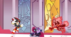 Size: 5139x2655 | Tagged: alicorn, artist:trungtranhaitrung, crossover, derpibooru import, infinite (character), my little pony: the movie, phantom ruby, safe, shadow the hedgehog, sonic forces, sonic the hedgehog (series), spoiler:my little pony the movie, tempest shadow, twilight sparkle, twilight sparkle (alicorn)