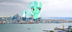 Size: 1024x455 | Tagged: safe, artist:thebluishpony, derpibooru import, lyra heartstrings, pony, auckland, giant lyra heartstrings, giant pony, irl, macro, mega lyra, new zealand, photo, ponies in real life, solo