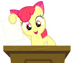 Size: 5913x5184 | Tagged: safe, artist:greenmachine987, derpibooru import, apple bloom, pony, bloom and gloom, absurd resolution, female, filly, hoof hold, paper, simple background, solo, transparent background, vector