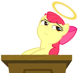 Size: 6480x6094 | Tagged: safe, artist:greenmachine987, derpibooru import, apple bloom, pony, bloom and gloom, absurd resolution, female, filly, halo, simple background, solo, transparent background, vector