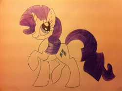 Size: 2592x1936 | Tagged: safe, artist:anonymousnekodos, derpibooru import, rarity, pony, solo, traditional art