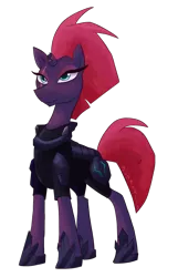 Size: 1000x1555 | Tagged: safe, artist:gintoki23, derpibooru import, tempest shadow, pony, unicorn, my little pony: the movie, armor, broken horn, eye scar, female, lidded eyes, mare, scar, simple background, solo, transparent background