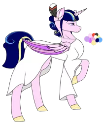 Size: 1024x1214 | Tagged: safe, artist:cyrinthia, derpibooru import, oc, oc:arabella, unofficial characters only, alicorn, pony, clothes, colored wings, dress, female, magical lesbian spawn, mare, multicolored wings, offspring, parent:princess cadance, parent:twilight sparkle, parents:twidance, simple background, solo, transparent background