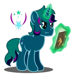 Size: 2834x2834 | Tagged: safe, artist:stellardusk, derpibooru import, oc, oc:stellar dusk, unofficial characters only, unicorn, book, magic, magic aura, simple background, transparent background, vector