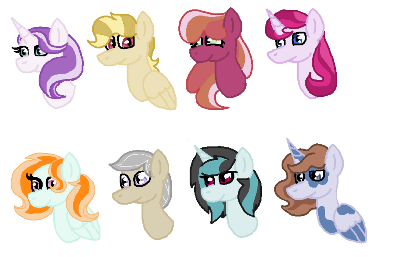 Size: 912x596 | Tagged: safe, artist:glamgoria-morose, derpibooru import, oc, oc:brush fire, oc:cipher moon, oc:crescendo, oc:eros, oc:featherfly, oc:rave bounce, oc:royal crest, oc:sweetapple, unofficial characters only, alicorn, earth pony, pegasus, pony, unicorn, alicorn oc, offspring, parent:big macintosh, parent:bulk biceps, parent:cheerilee, parent:fancypants, parent:flash sentry, parent:fluttershy, parent:frederic horseshoepin, parent:neon lights, parent:octavia melody, parent:pipsqueak, parent:princess luna, parent:rarity, parent:spitfire, parent:twilight sparkle, parent:vinyl scratch, parent:zephyr breeze, parents:cheerimac, parents:flashlight, parents:flutterbulk, parents:fredtavia, parents:lunapip, parents:raripants, parents:vinylights