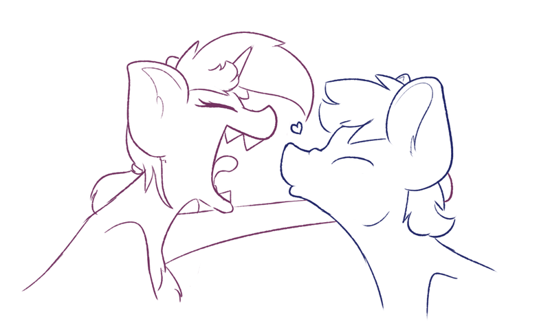 Size: 1352x806 | Tagged: suggestive, artist:nom-sympony, derpibooru import, oc, oc:huckleberry bleu, oc:mulberry tart, unofficial characters only, bleuberry, eyes closed, female, fetish, imminent vore, male, mare, open mouth, stallion, tongue out