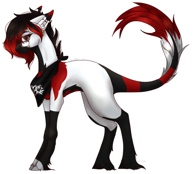 Size: 3151x2827 | Tagged: safe, artist:lastaimin, derpibooru import, oc, unofficial characters only, earth pony, pony, female, glasses, high res, image, leonine tail, mare, my chemical romance, neckerchief, png, simple background, solo, transparent background, unshorn fetlocks