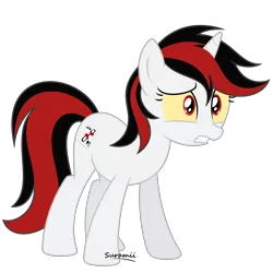 Size: 6000x6000 | Tagged: safe, artist:suramii, derpibooru import, oc, oc:blackjack, unofficial characters only, pony, unicorn, fallout equestria, fallout equestria: project horizons, fanfic, absurd resolution, fanfic art, female, gritted teeth, hooves, horn, mare, signature, simple background, solo, transparent background