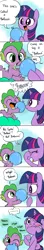 Size: 500x2814 | Tagged: safe, artist:emositecc, derpibooru import, spike, twilight sparkle, dragon, pony, baby, baby dragon, baby spike, balloon, comic, cringing, cute, dialogue, female, filly, filly twilight sparkle, mama twilight, nom, speech bubble, spikabetes, twiabetes, wilight parkle, younger