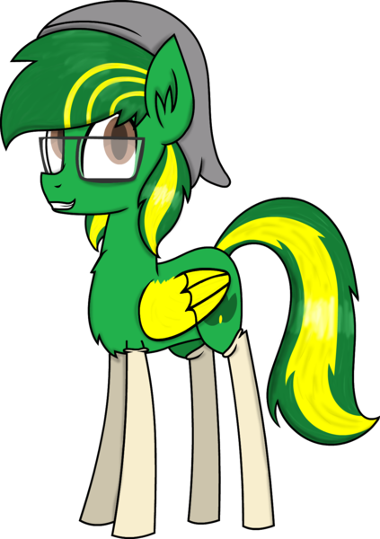 Size: 1200x1701 | Tagged: safe, artist:kiwipone, derpibooru import, oc, oc:kiwi aura, unofficial characters only, pegasus, pony, 2018 community collab, derpibooru community collaboration, beanie, clothes, glasses, hat, male, simple background, smiling, socks, solo, transparent background