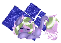 Size: 1259x907 | Tagged: safe, artist:emerald-bliss, derpibooru import, oc, oc:cosmic claw, unofficial characters only, pony, unicorn, female, mare, prone, sleeping, solo