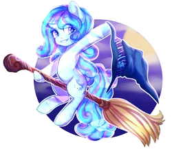 Size: 900x780 | Tagged: artist:cabbage-arts, broom, crystal pony, crystal unicorn, cute, derpibooru import, flying, flying broomstick, halloween, holiday, oc, oc:winter doodle, safe, simple background, transparent background, unofficial characters only, witch