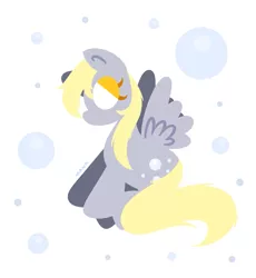 Size: 1177x1280 | Tagged: safe, artist:starstruckmana, derpibooru import, derpy hooves, pony, chibi, female, mare, signature, simple background, sitting, solo, white background