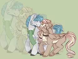 Size: 1280x960 | Tagged: safe, artist:gela98, derpibooru import, oc, unofficial characters only, pony, chest fluff, clothes, cute, digital, female, male, mare, oc x oc, scarf, shipping, sketch, zoom layer