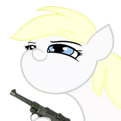 Size: 1280x1280 | Tagged: 1488, aryan pony, delet this, derpibooru import, gun, hoof hold, luger, /mlpol/, nazi, oc, oc:aryanne, reaction image, safe, simple background, smiling, smug, transparent background, unofficial characters only