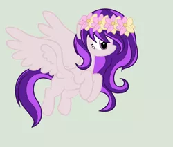 Size: 1280x1092 | Tagged: safe, artist:rose-moonlightowo, derpibooru import, oc, unofficial characters only, pegasus, pony, female, floral head wreath, flower, mare, simple background, solo