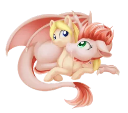 Size: 954x838 | Tagged: safe, artist:dusthiel, derpibooru import, oc, oc:ariel radiance, oc:proba, unofficial characters only, dragon, pony, duo