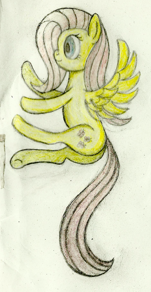 Size: 946x1831 | Tagged: artist:mfg637, derpibooru import, fluttershy, safe, solo, traditional art