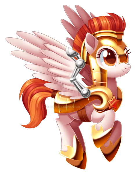 Size: 1024x1309 | Tagged: safe, artist:centchi, derpibooru import, oc, oc:spice, pegasus, pony, amputee, augmented, female, guardsmare, mare, prosthetic limb, prosthetic wing, prosthetics, royal guard, simple background, solo, transparent background, watermark