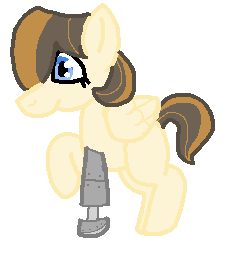 Size: 246x256 | Tagged: safe, artist:glamgoria-morose, derpibooru import, oc, oc:double dribble, unofficial characters only, pegasus, pony, adopted offspring, amputee, offspring, parent:dumbbell, parent:hoops, parent:zippoorwhill, parents:dumbhoops, prosthetic limb, prosthetics, solo